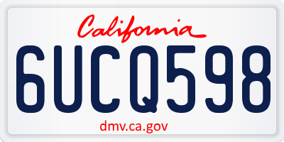 CA license plate 6UCQ598