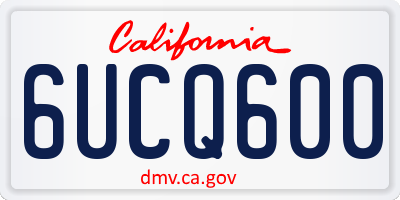 CA license plate 6UCQ600