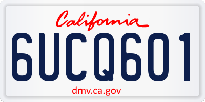 CA license plate 6UCQ601