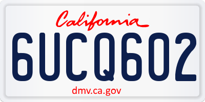CA license plate 6UCQ602