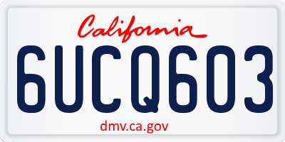 CA license plate 6UCQ603