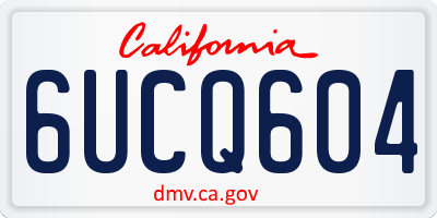 CA license plate 6UCQ604