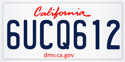 CA license plate 6UCQ612