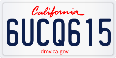 CA license plate 6UCQ615