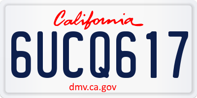 CA license plate 6UCQ617