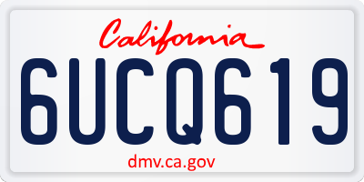 CA license plate 6UCQ619