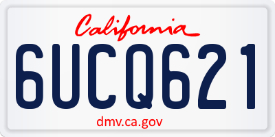 CA license plate 6UCQ621
