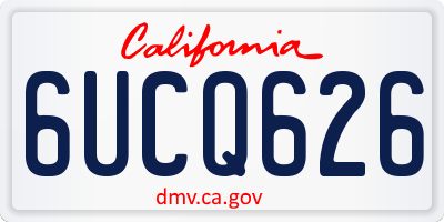 CA license plate 6UCQ626