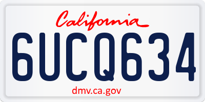 CA license plate 6UCQ634