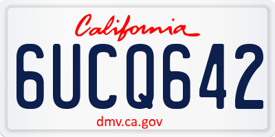 CA license plate 6UCQ642
