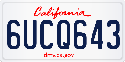 CA license plate 6UCQ643
