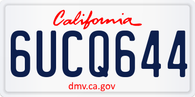 CA license plate 6UCQ644