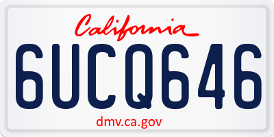 CA license plate 6UCQ646