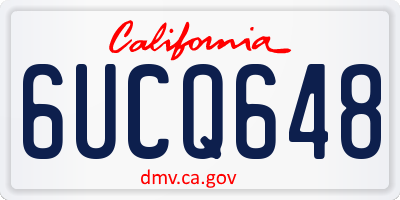 CA license plate 6UCQ648
