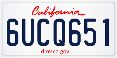 CA license plate 6UCQ651