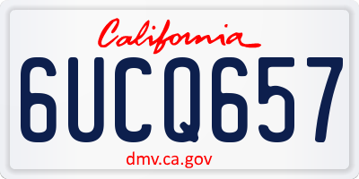 CA license plate 6UCQ657