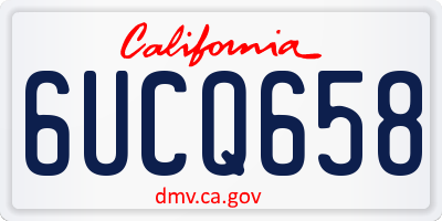 CA license plate 6UCQ658