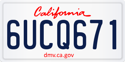 CA license plate 6UCQ671