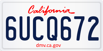 CA license plate 6UCQ672