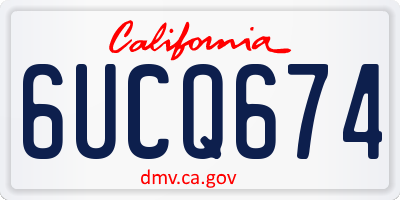 CA license plate 6UCQ674