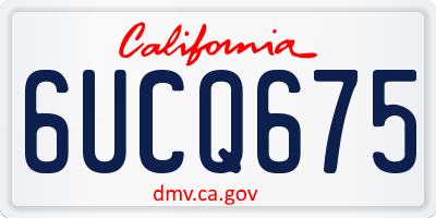 CA license plate 6UCQ675