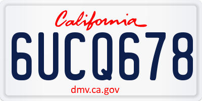 CA license plate 6UCQ678
