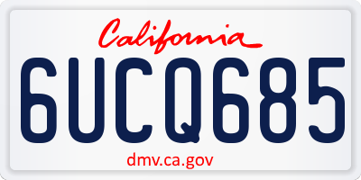 CA license plate 6UCQ685
