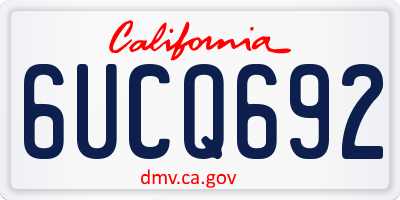 CA license plate 6UCQ692