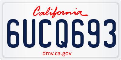 CA license plate 6UCQ693