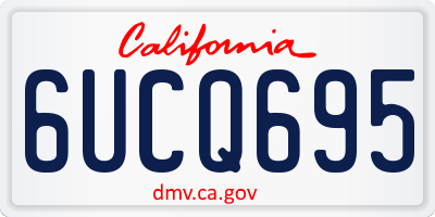 CA license plate 6UCQ695