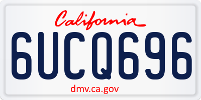 CA license plate 6UCQ696