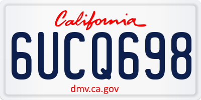 CA license plate 6UCQ698