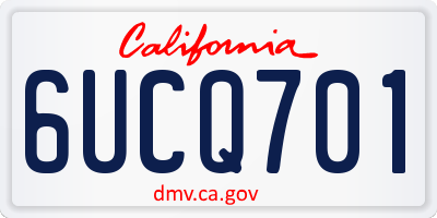 CA license plate 6UCQ701