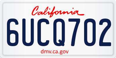 CA license plate 6UCQ702