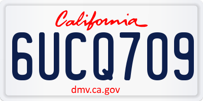 CA license plate 6UCQ709