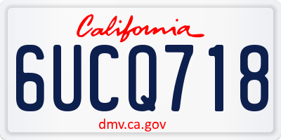 CA license plate 6UCQ718