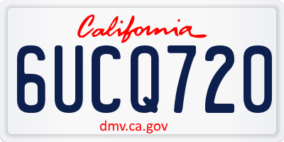 CA license plate 6UCQ720