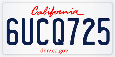 CA license plate 6UCQ725