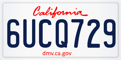 CA license plate 6UCQ729