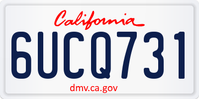 CA license plate 6UCQ731