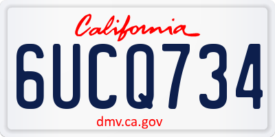 CA license plate 6UCQ734