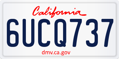 CA license plate 6UCQ737
