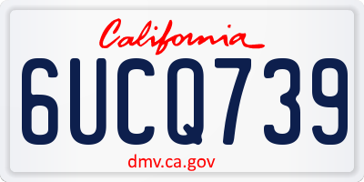 CA license plate 6UCQ739
