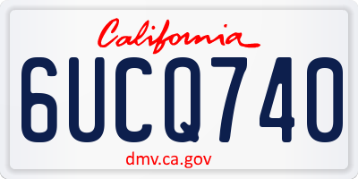 CA license plate 6UCQ740