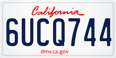 CA license plate 6UCQ744