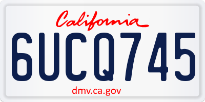 CA license plate 6UCQ745