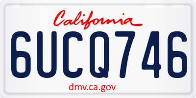 CA license plate 6UCQ746