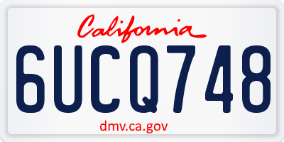 CA license plate 6UCQ748