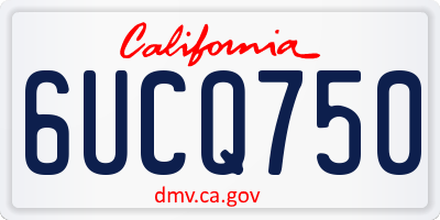CA license plate 6UCQ750