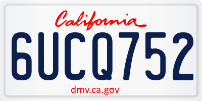 CA license plate 6UCQ752